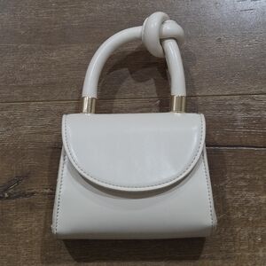 NWT Anthropologie Mini Knot Snap Crossbody Bag Cream White Wedding Vacay Date